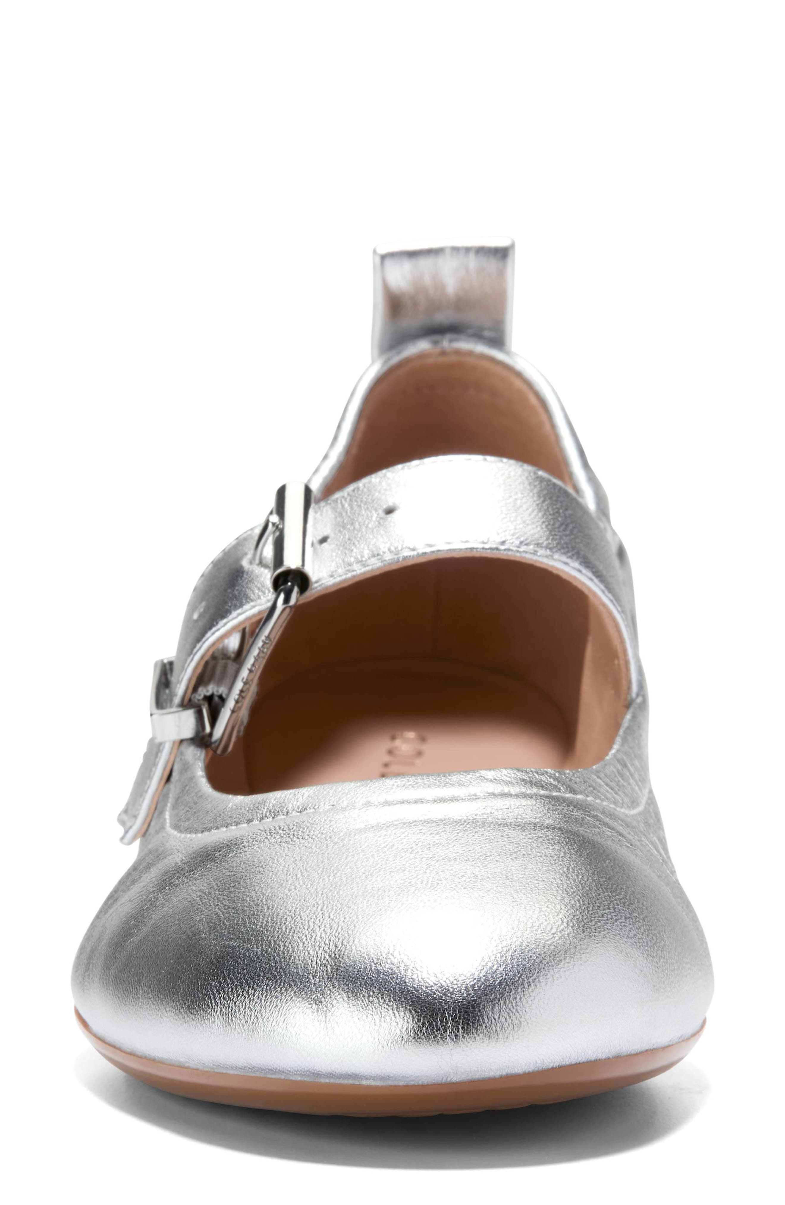 Graclyn Mary Jane Ballet Flat, Alternate, color, SILVER LEATHER