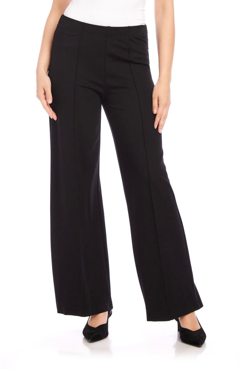 Karen Kane Luna Ponte Wide Leg Pants, Main, color, Black