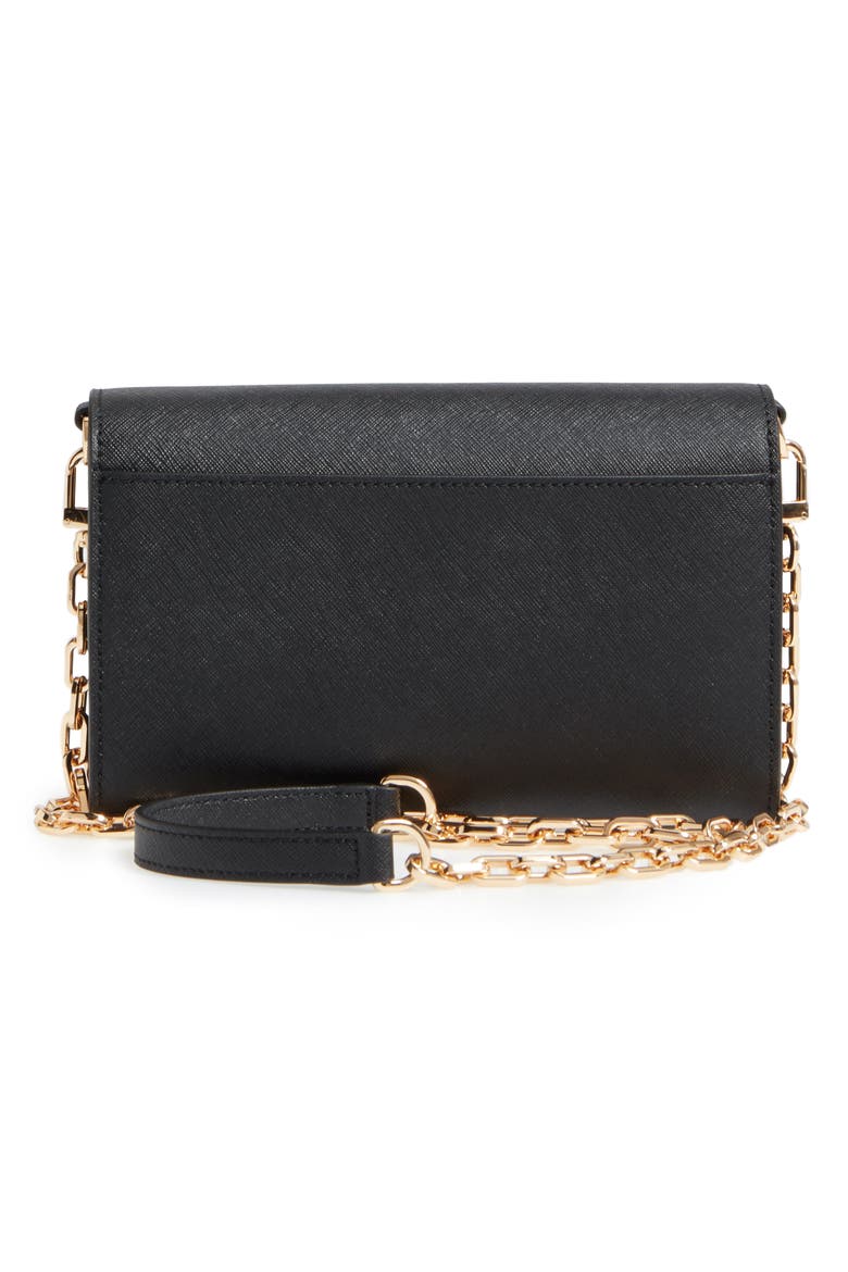 'Robinson' Leather Wallet on a Chain, Alternate, color, BLACK