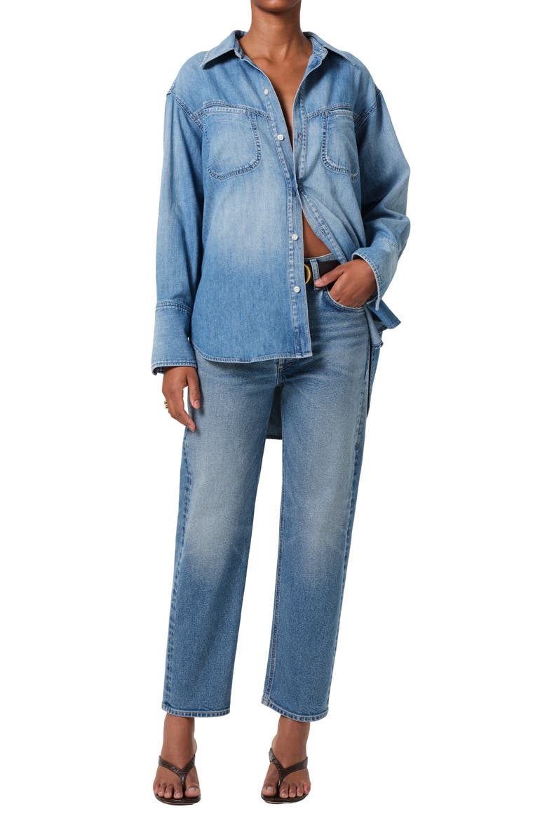 Delfina High Waist Ankle Straight Leg Jeans, Alternate, color, ELSINORE