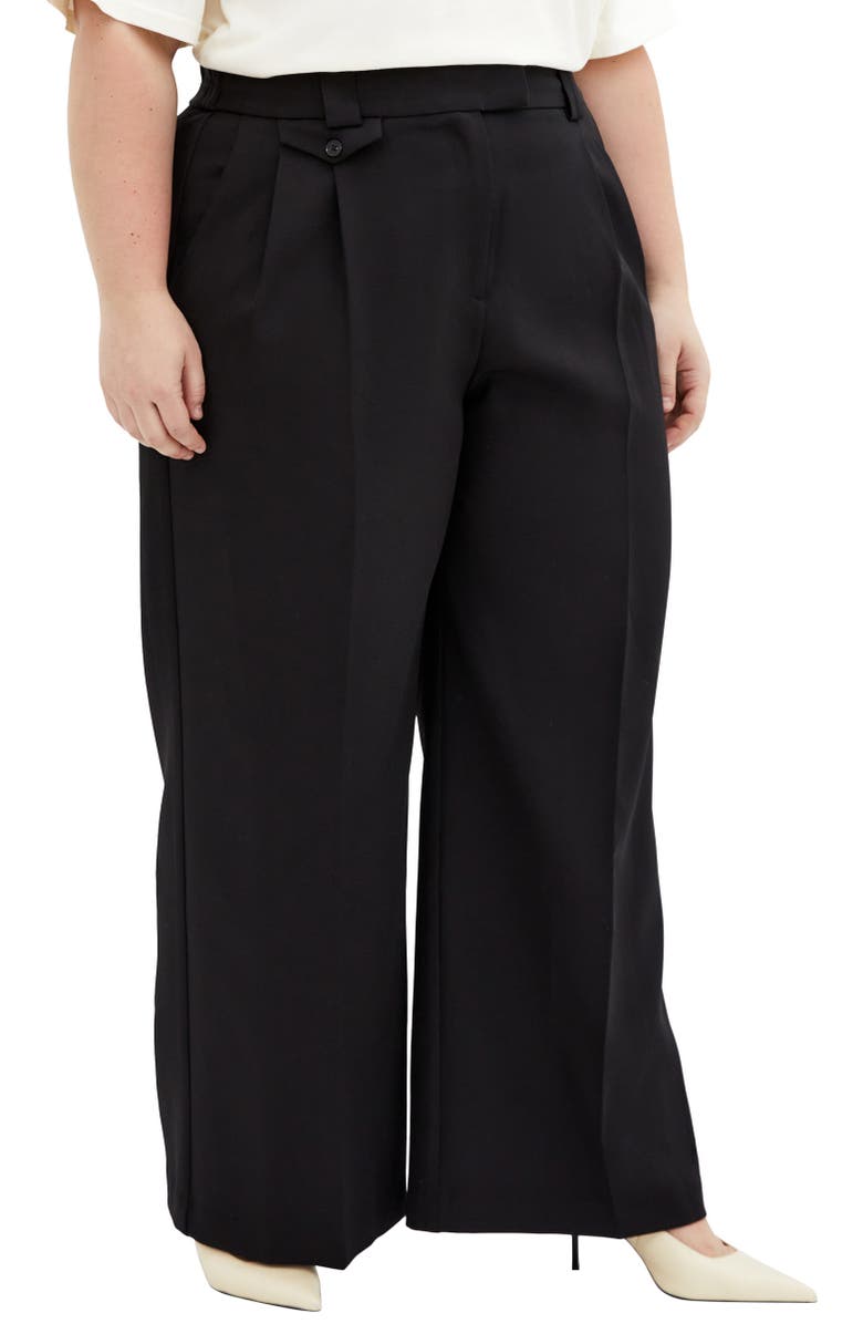 City Chic Jazmin Pleat Crepe Wide Leg Pants, Alternate, color, 