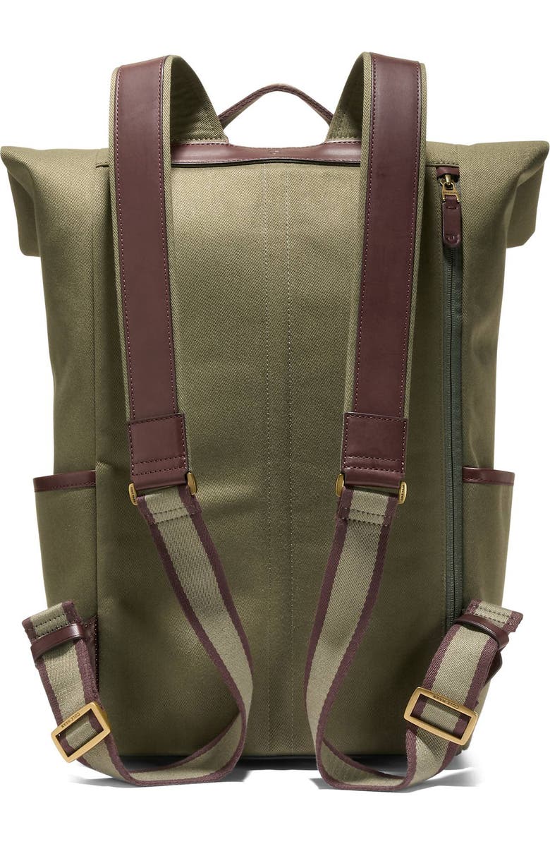 Cole Haan Judson Brushed Twill Backpack, Alternate, color, Olive Green/ Ch Madiera