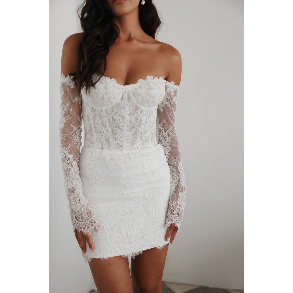 Untamed Petals Madeline Mini Dress In White
