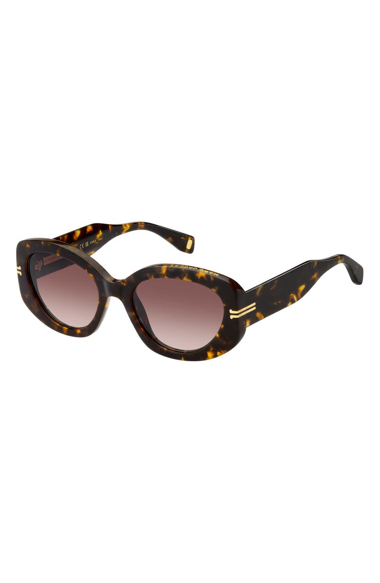 Marc Jacobs 56mm Gradient Rectangular Sunglasses, Alternate, color, Havana/ Brown Gradient