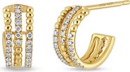 Bony Levy Mykonos 18K Yellow Gold Diamond Triple Hoop Earrings