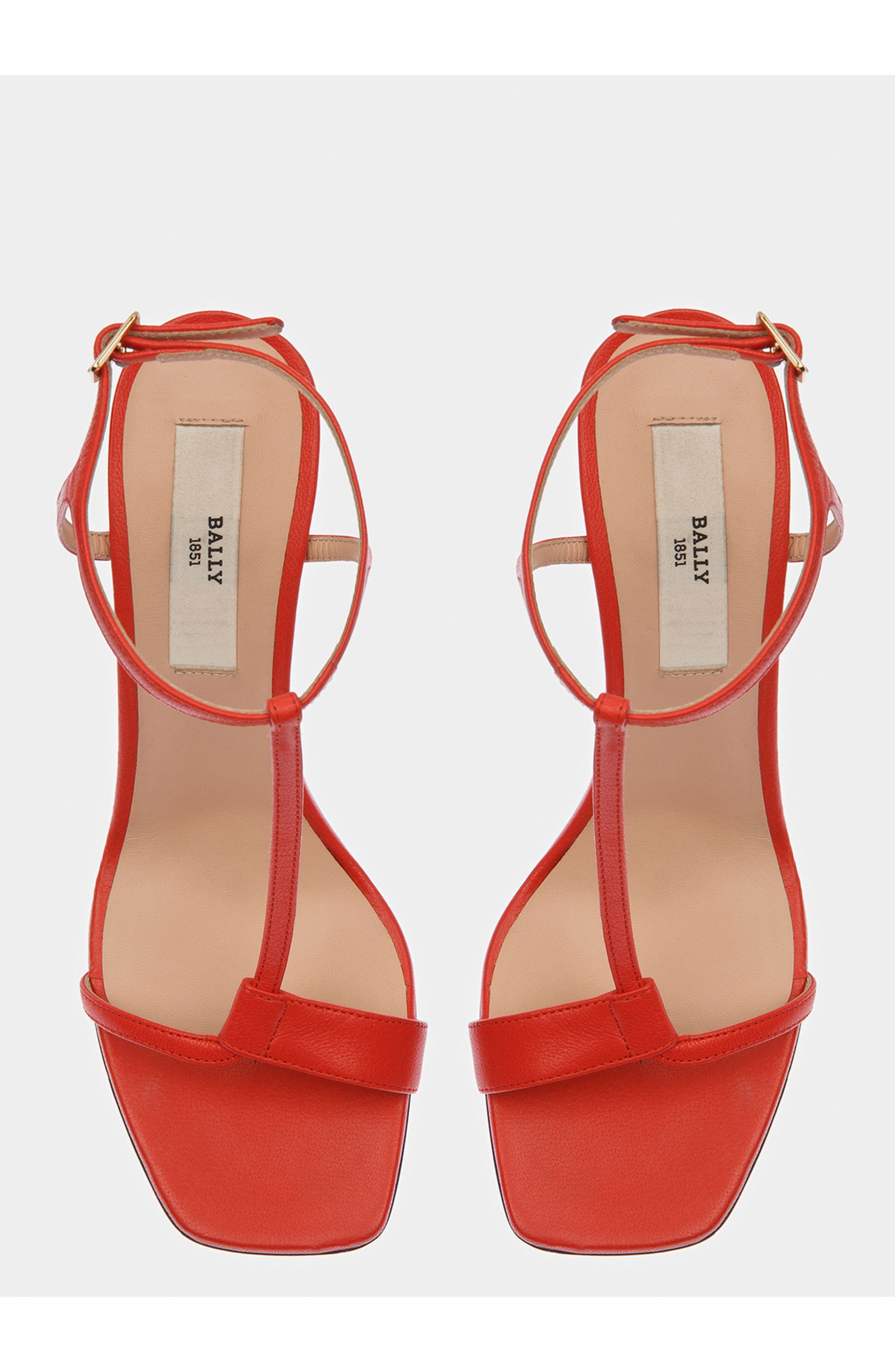 Bally Natalia Leather Sandals, Alternate, color, Orange