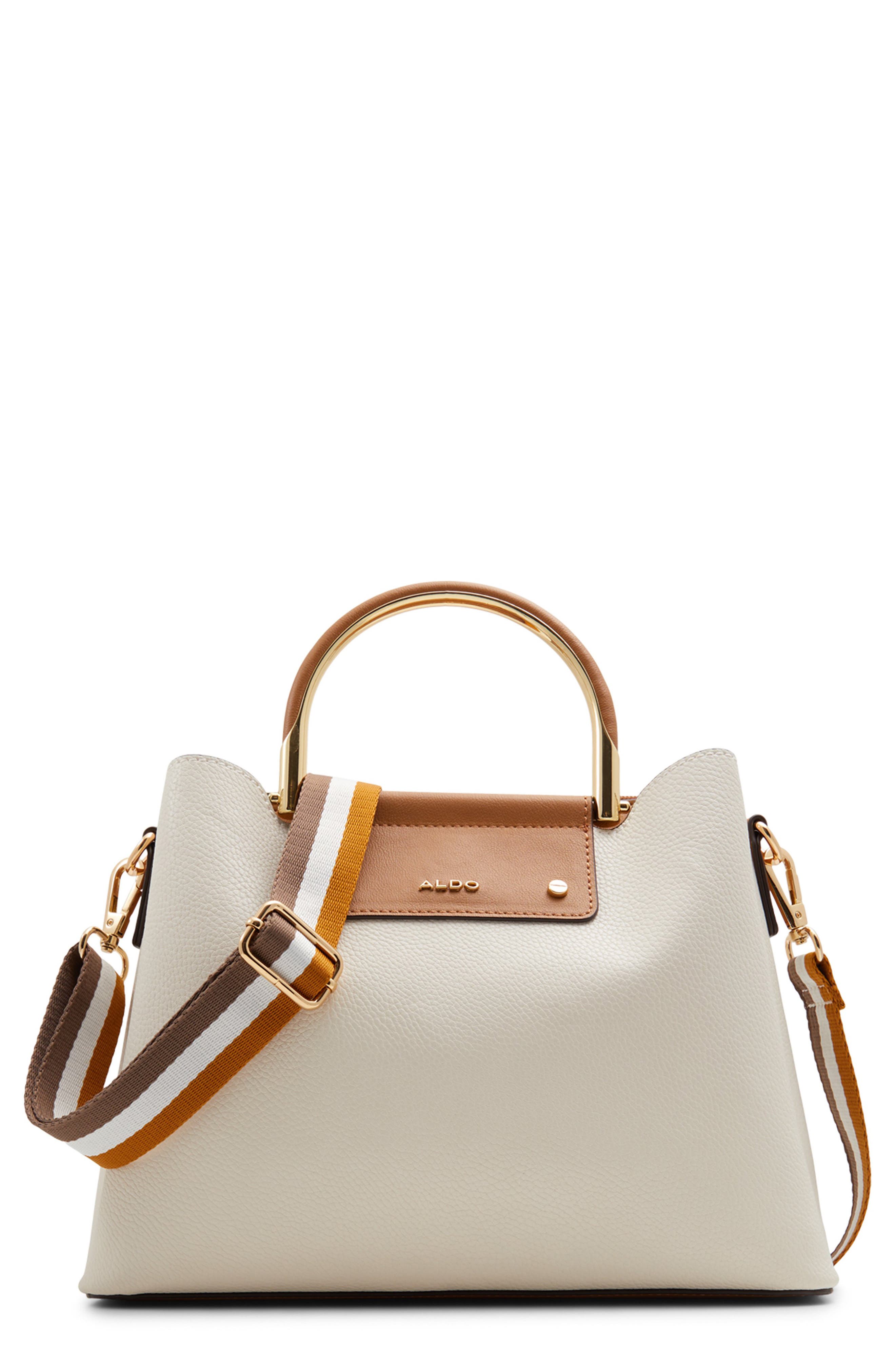 Sloana Faux Leather Crossbody Bag, Main, color, BEIGE