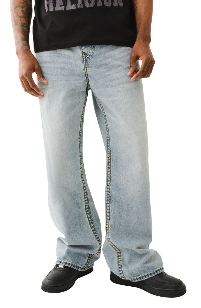 True Religion Vinny Rope Stitch Ultra Baggy Jeans, Main, color, Rocky Point Light Wash