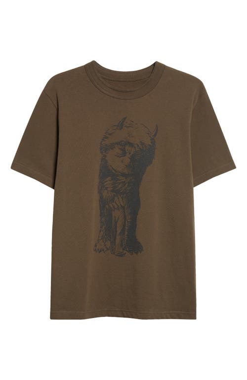 Sacai 'where The Wild Things Are' Graphic T-shirt In Brown