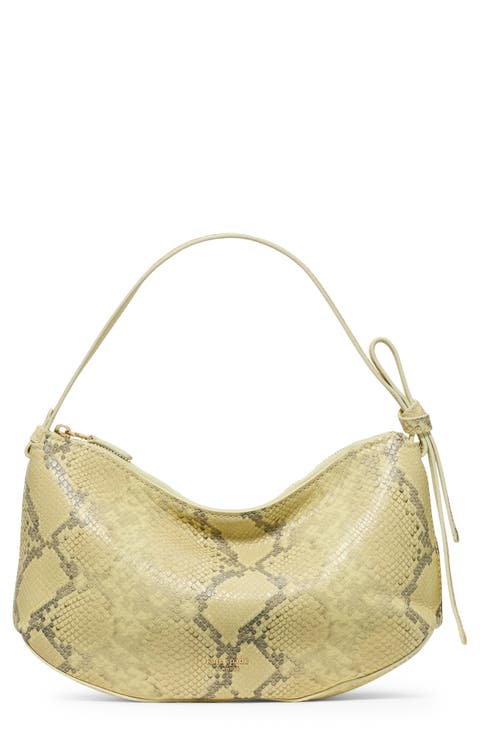 loop snakeskin-embossed leather shoulder bag