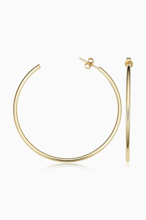 14K Gold Sicily Large Hoops