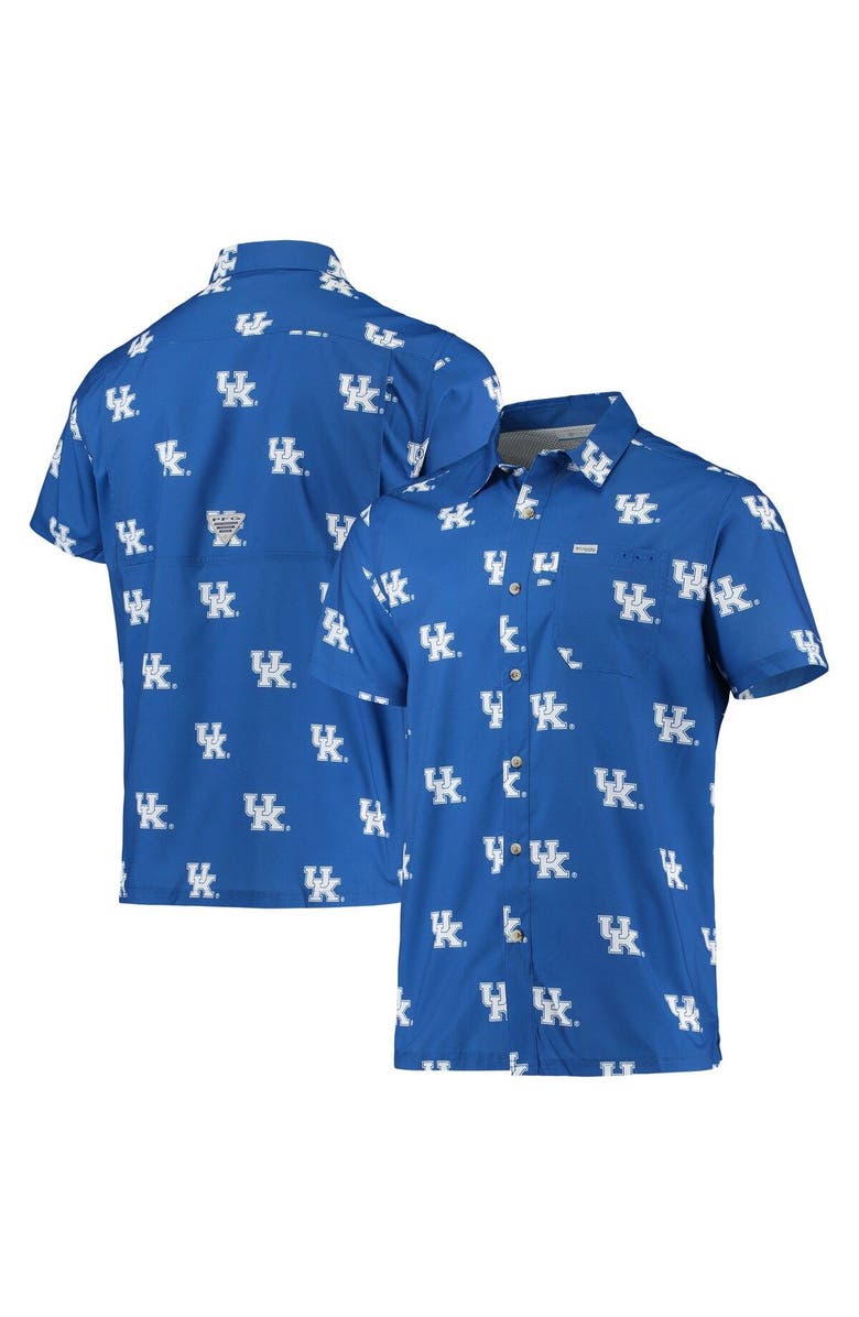 Columbia Men's Columbia Royal Kentucky Wildcats Super Slack Tide Omni-Shade Button-Up Shirt, Main, color, Royal
