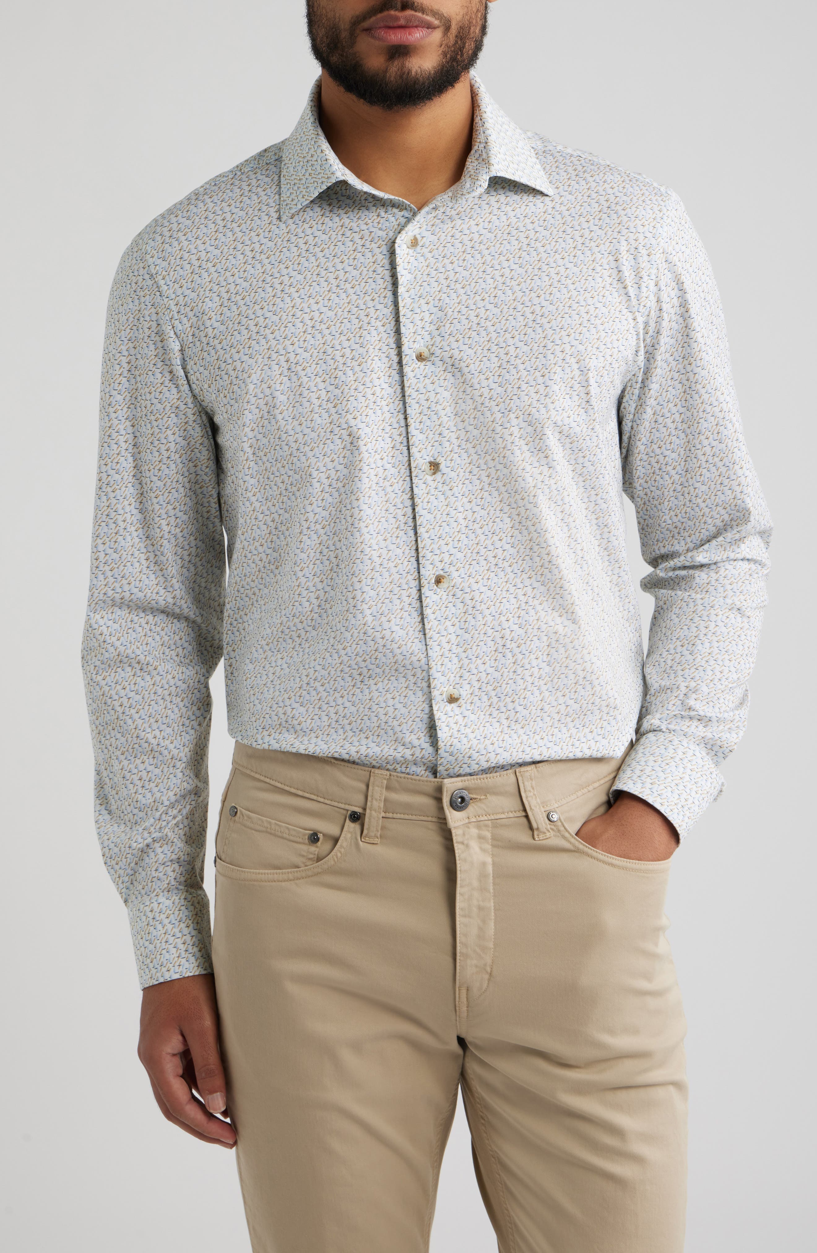 James OoohCotton Sailboat Print Button-Up Shirt
