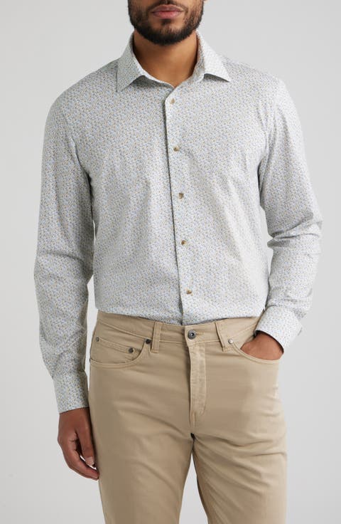 James OoohCotton® Sailboat Print Button-Up Shirt