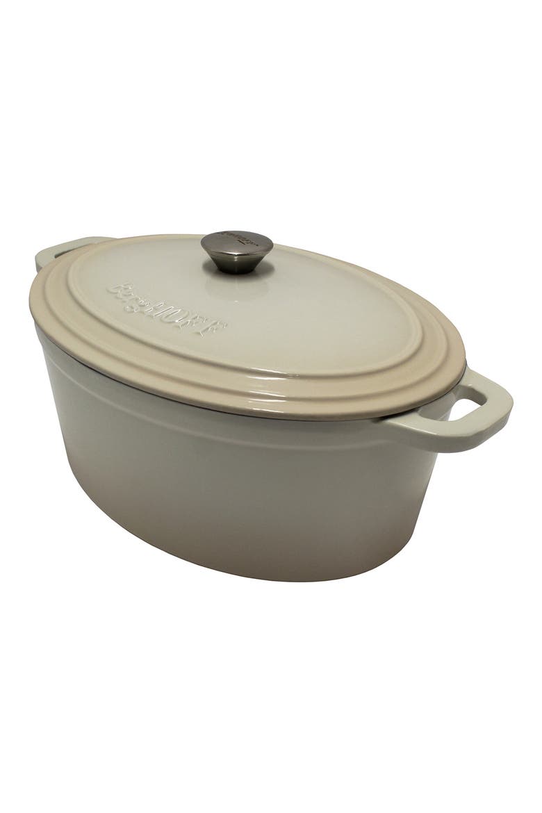 International Neo 8-Quart Cast Iron Oval Covered Dutch Oven, Alternate, color, MERINGUE