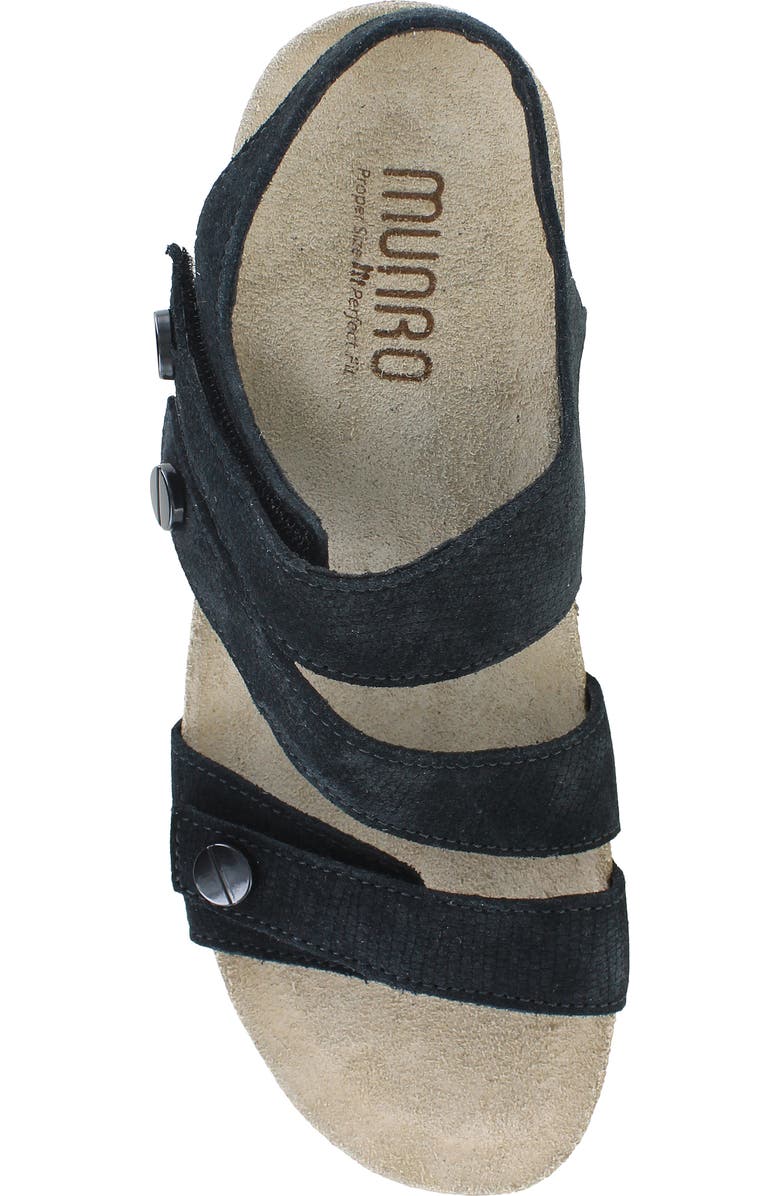 Munro Del Mar Sandal, Alternate, color, Black Lizard Suede