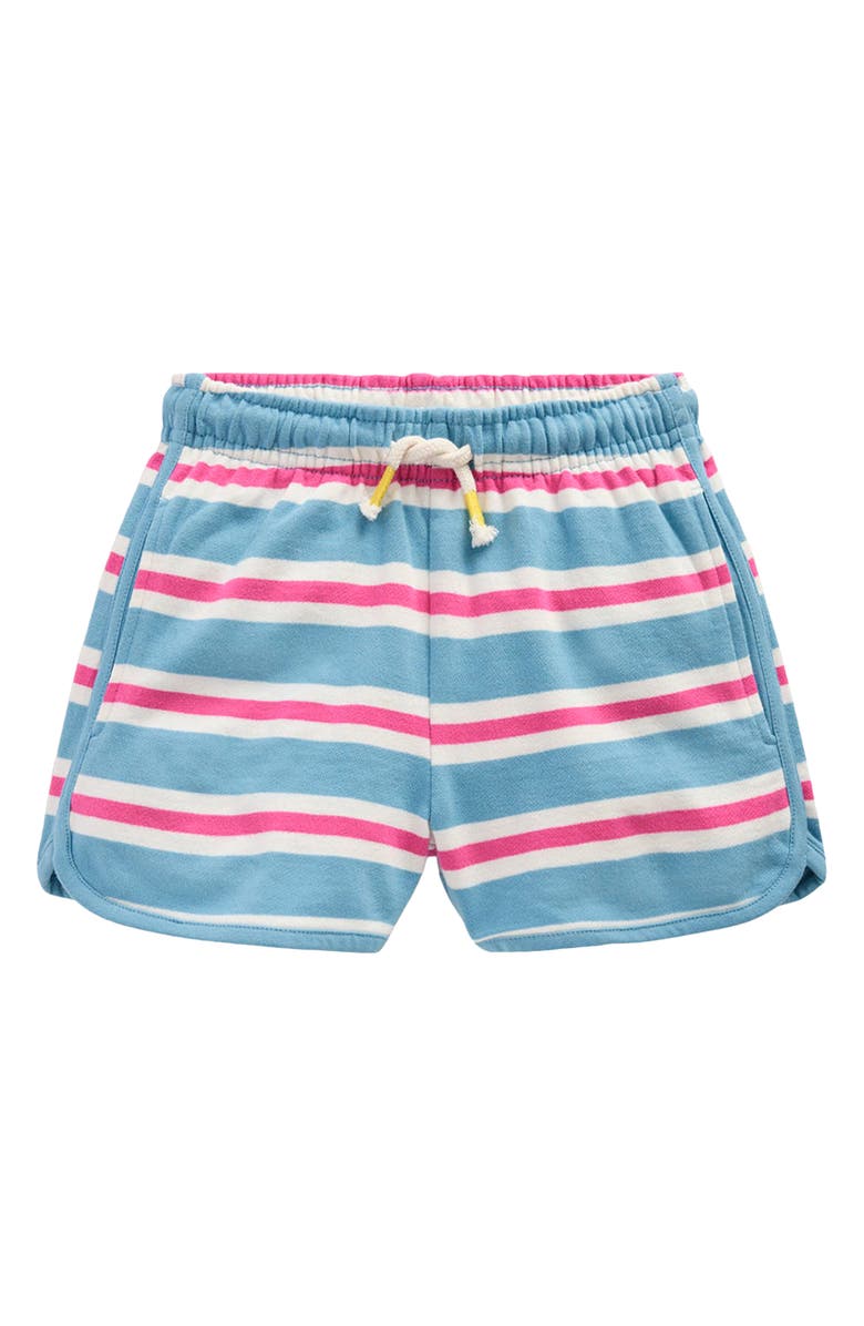 Mini Boden Kids' Stripe Jersey Shorts, Main, color, Blue Stripe