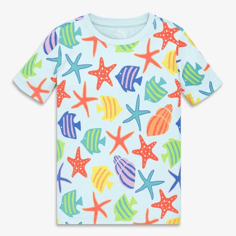 Kids Organic Short Sleeve Pj Top In Seasonal Prints (Toddler, Little Kid, Big Kid)