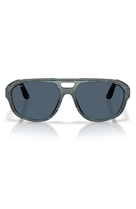 Street Heat 55mm Polarized Rectangular Sunglasses