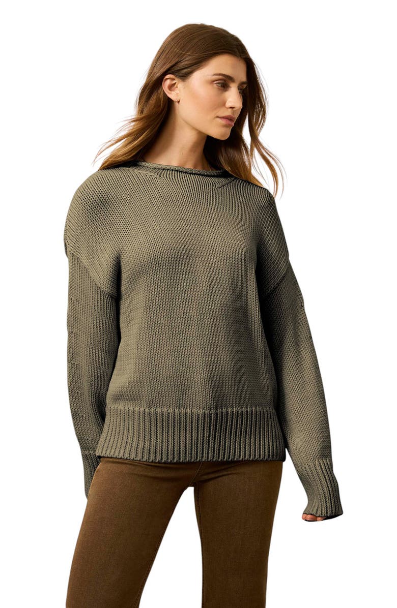 Faherty Sunwashed Roll Neck Sweater, Alternate, color, Sage