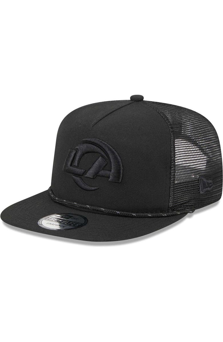 New Era Men's New Era Black Los Angeles Rams Illumination Golfer Snapback Trucker Hat, Main, color,