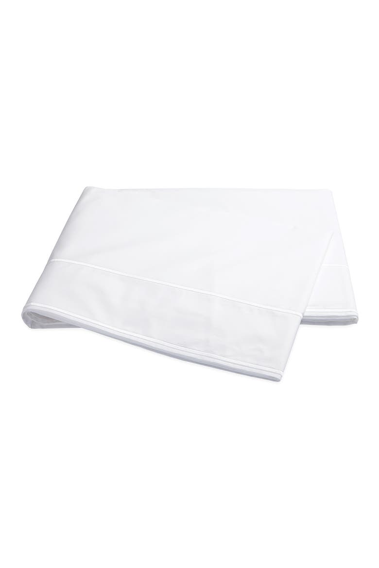 Ansonia 500 Thread Count Flat Sheet, Main, color, WHITE/ WHITE