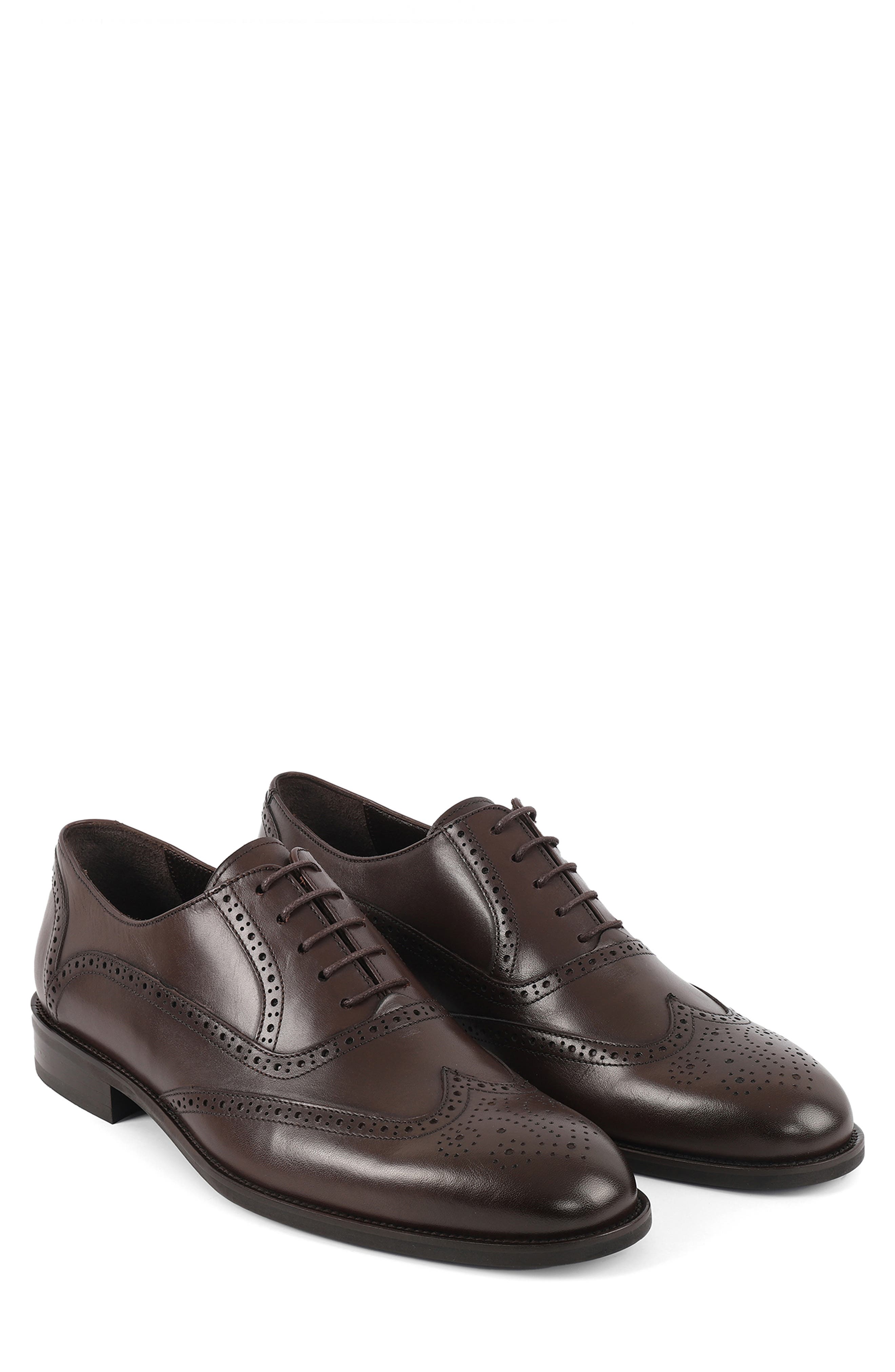 VELLAPAIS Condotti Brogue Oxford, Alternate, color, Dark Brown