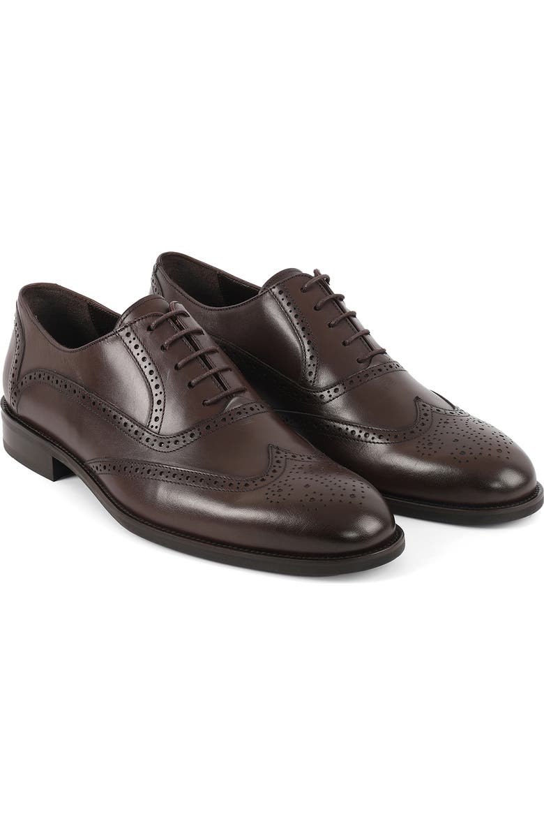 VELLAPAIS Condotti Brogue Oxford, Alternate, color, Dark Brown