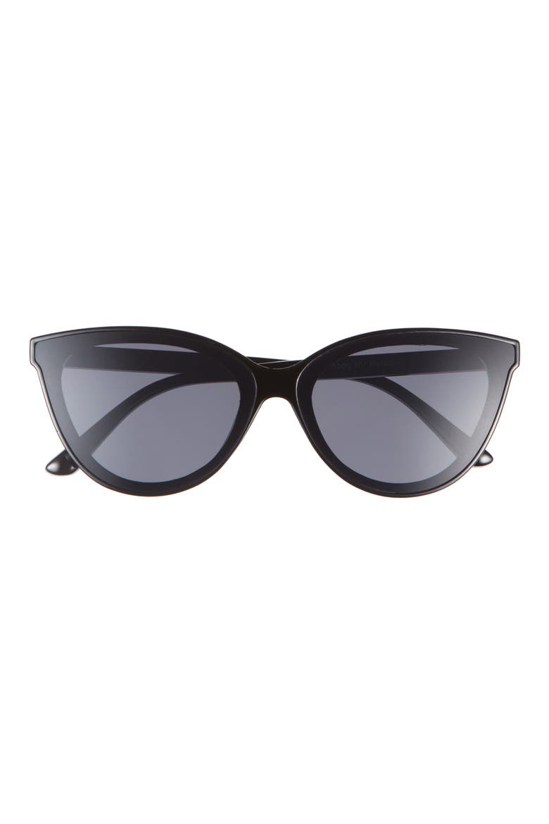 Slim Cat Eye Sunglasses, Main, color, BLACK