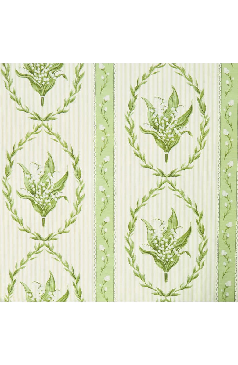 Mrs. Alice Lily of the Valley Garland Tablecloth, Alternate, color, Green