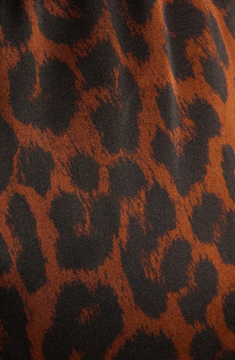 TOM FORD Reflected Leopard Print Stretch Silk Pajama Shorts, Alternate, color, Camel