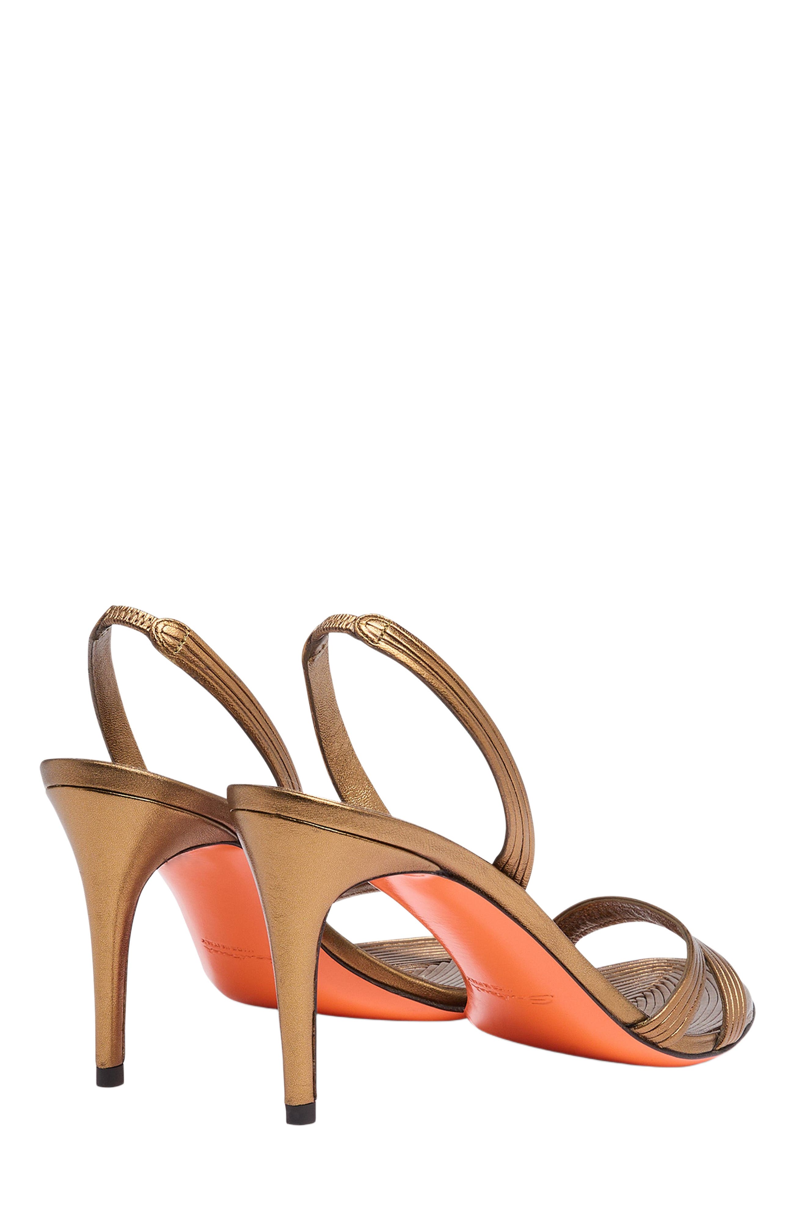 Santoni Women
s mid-heel sandal, Alternate, color, Gold