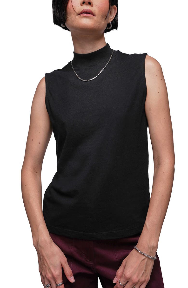 WILDFANG The Everyday Mock Neck Tank, Main, color, Black