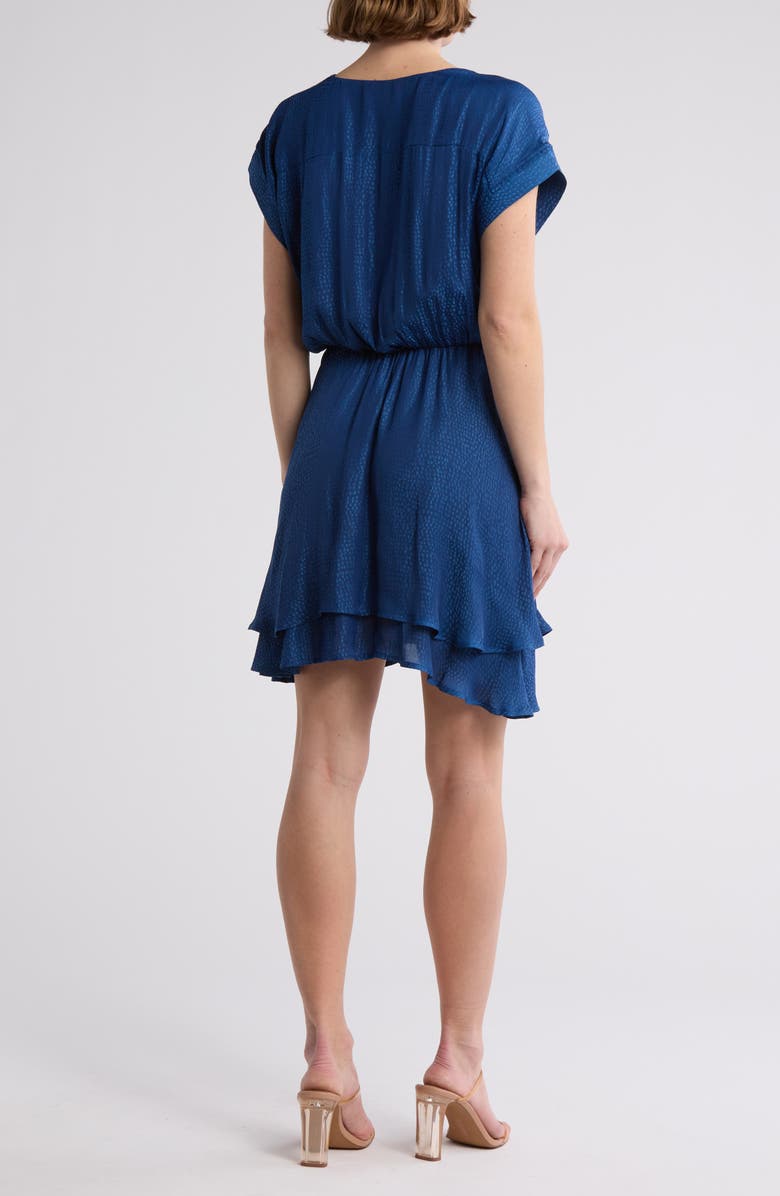 Socialite Cap Sleeve Satin Tiered Minidress, Alternate, color,