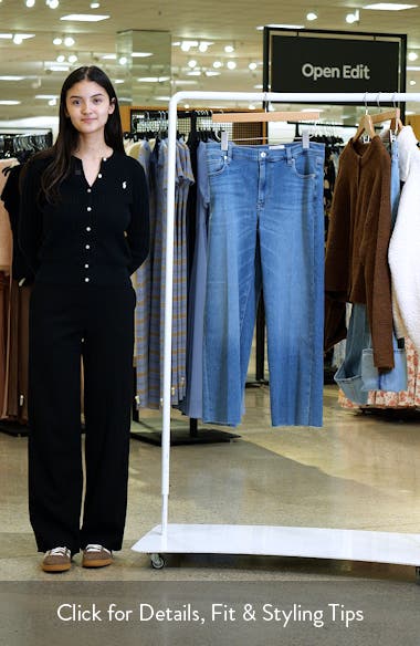FRAME The Mellow Frayed Ankle Straight Leg Jeans (Women) | Nordstrom