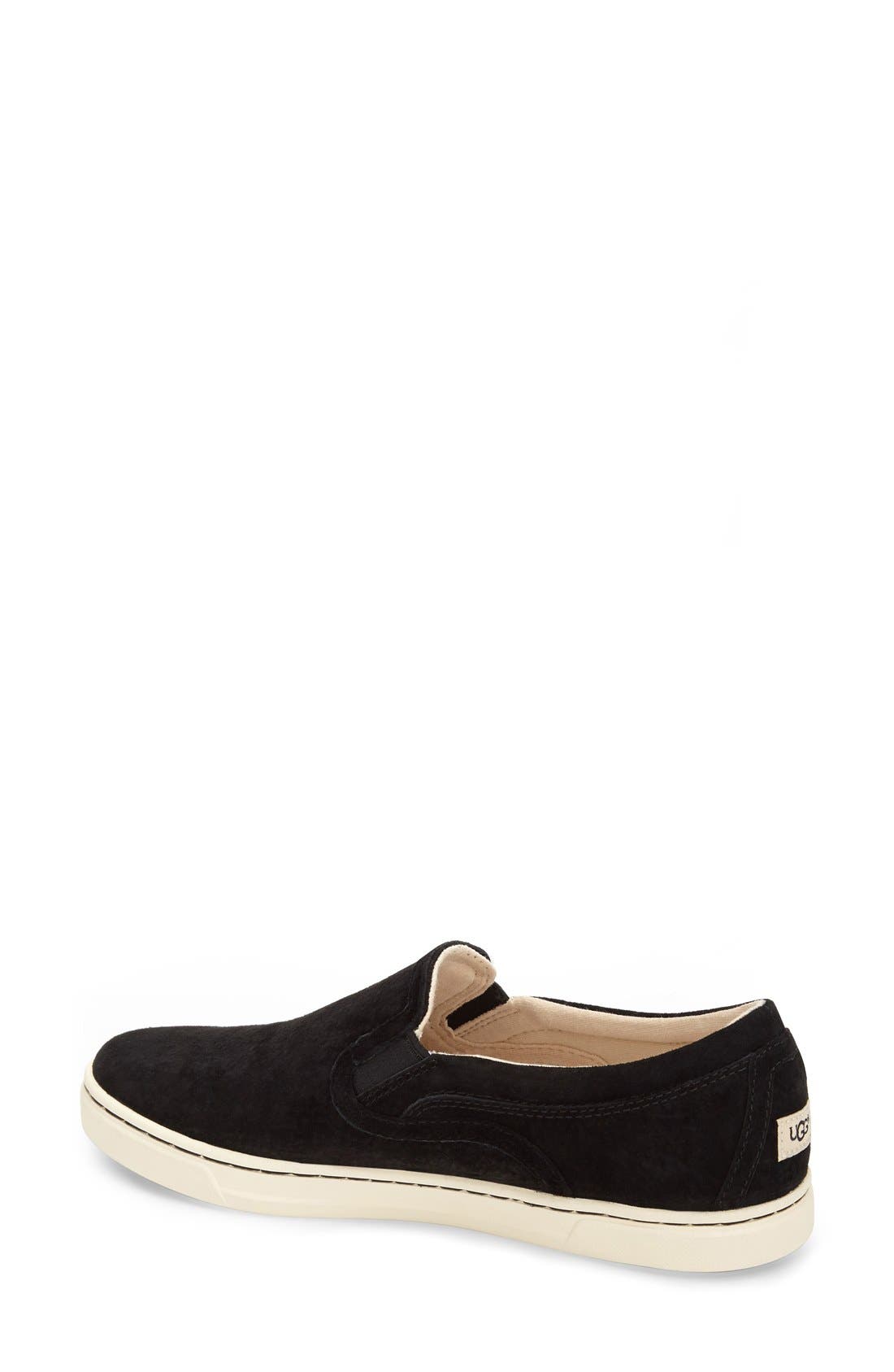 Fierce Water Resistant Suede Slip-On Sneaker (Nordstrom Exclusive Color), Alternate, color, BLACK