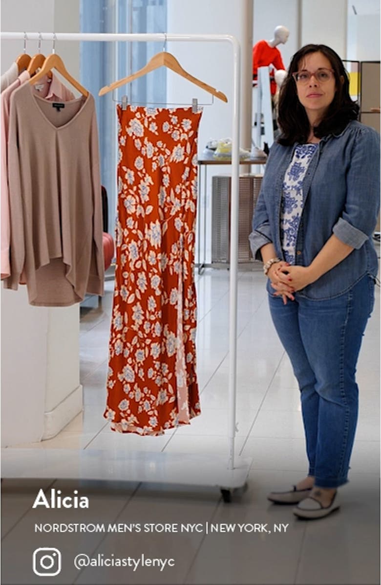 Blossom Satin Maxi Skirt, sales video thumbnail