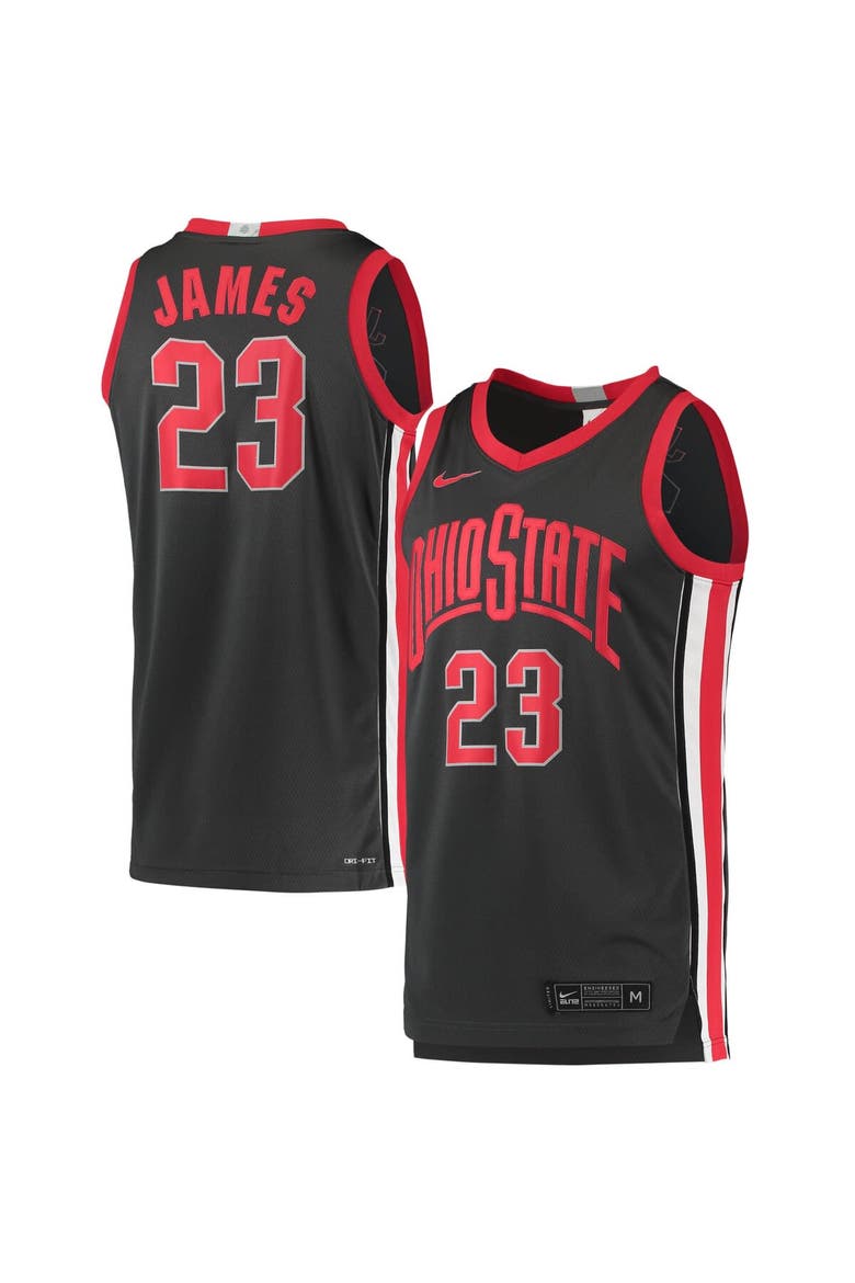 Men's Nike LeBron James Charcoal Ohio State Buckeyes Limited Basketball Jersey, Alternate, color, Charcoal