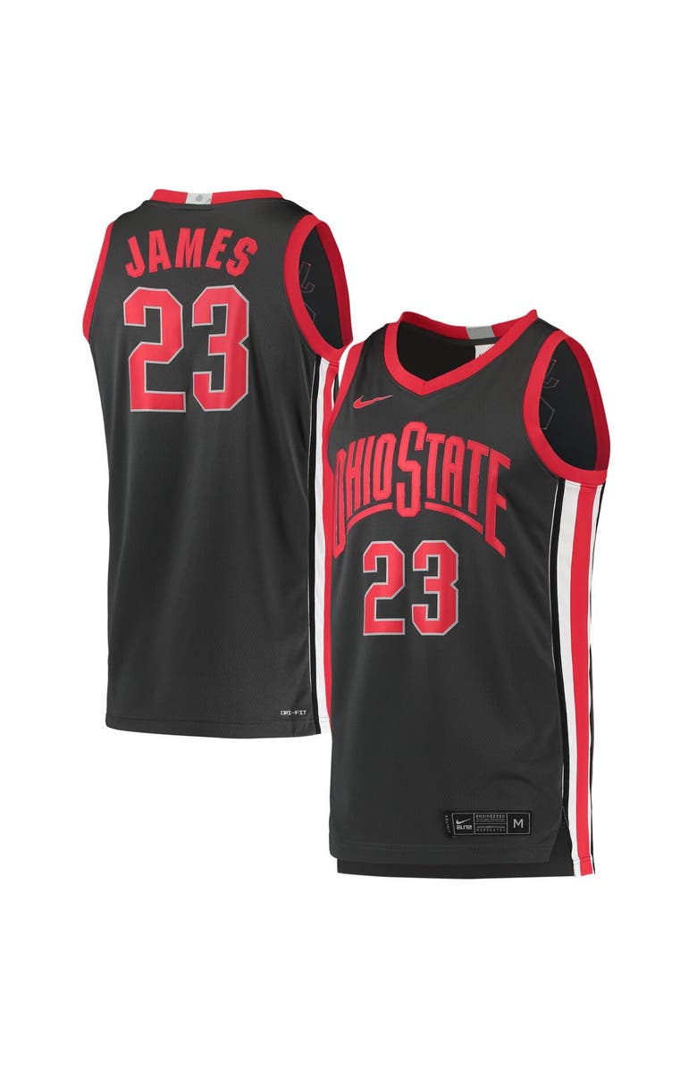 Nike Men's Nike LeBron James Charcoal Ohio State Buckeyes Limited Basketball Jersey, Alternate, color, 