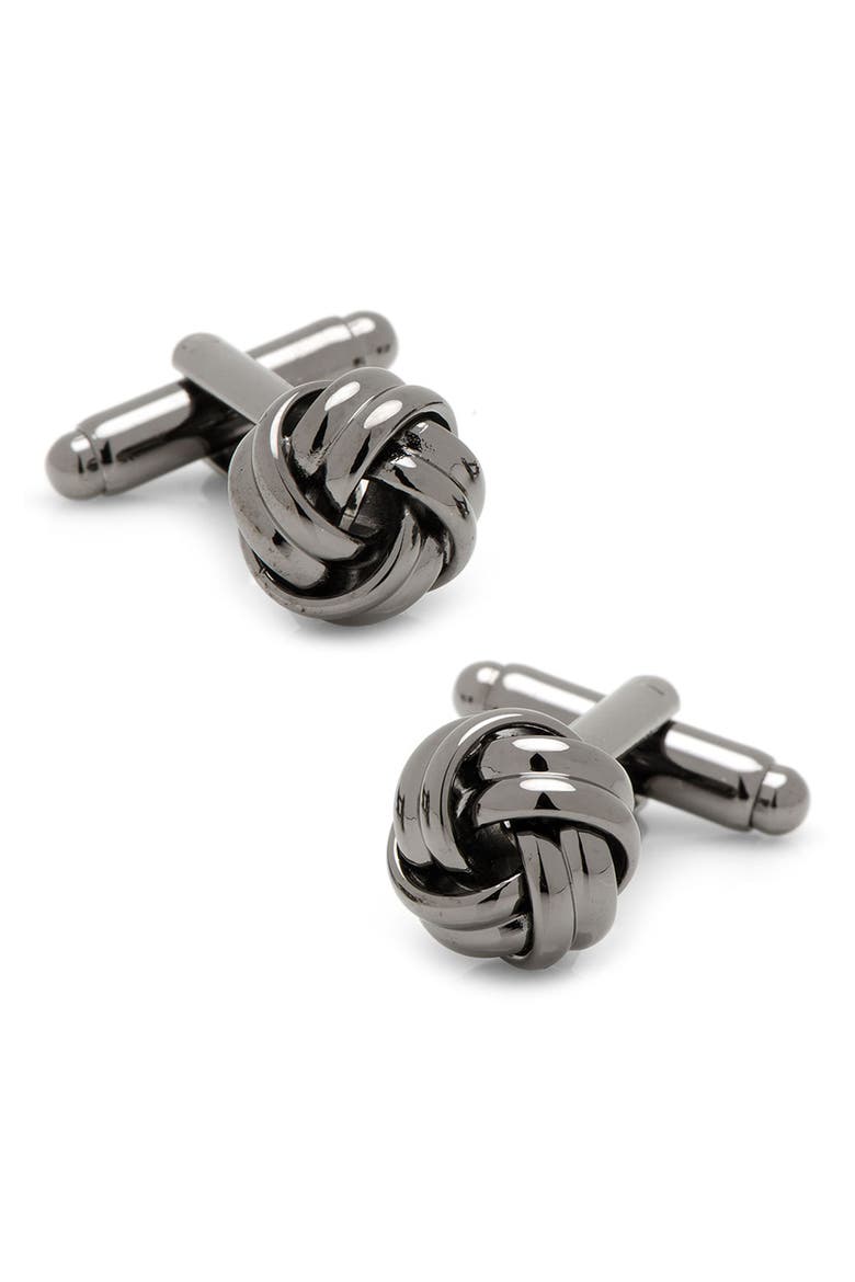 Ox and Bull Trading Co. Knot Cuff Links, Main, color, GUNMETAL