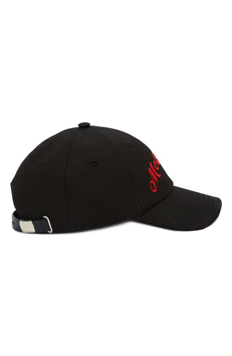 McQueen Alexander McQueen Embroidered Baseball Cap, Alternate, color, 