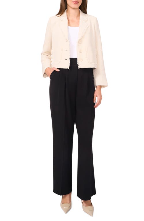 Halogenr Halogen(r) Fringe Detail Tweed Jacket In Almond Milk