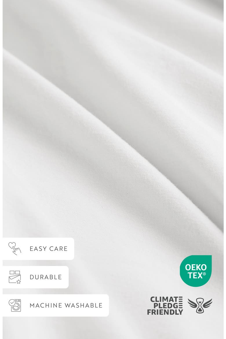 Solid Cotton Percale Sheet Set, Alternate, color, WHITE