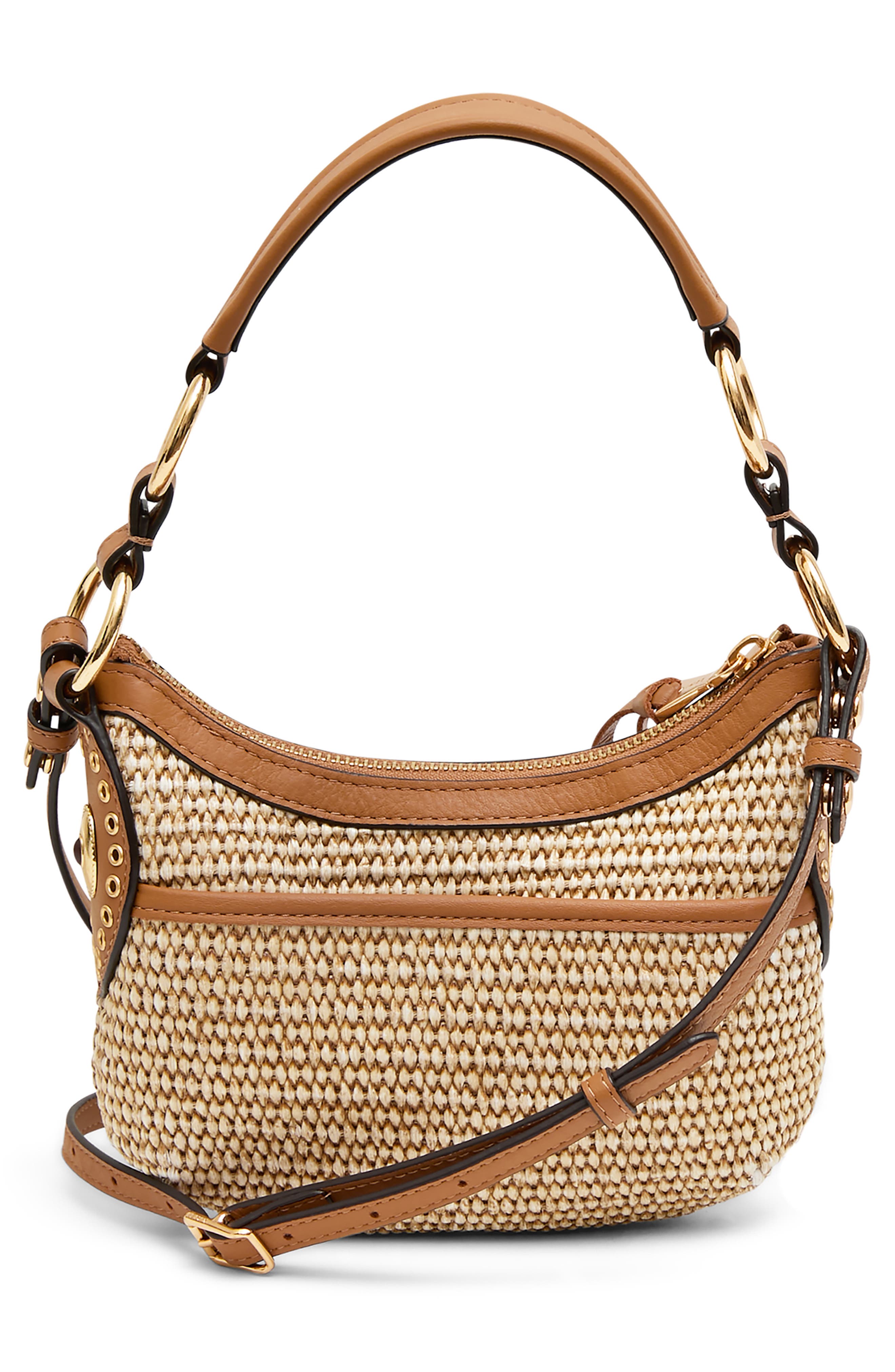 Mini Roma Crossbody Bag, Alternate, color, RAFFIA LATTE