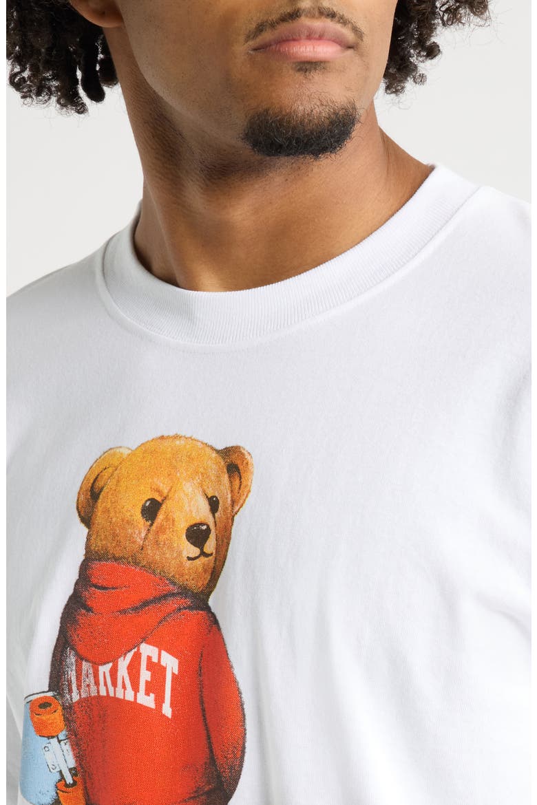 Trouble Making Bear Cotton Graphic T-Shirt, Alternate, color, WHITE