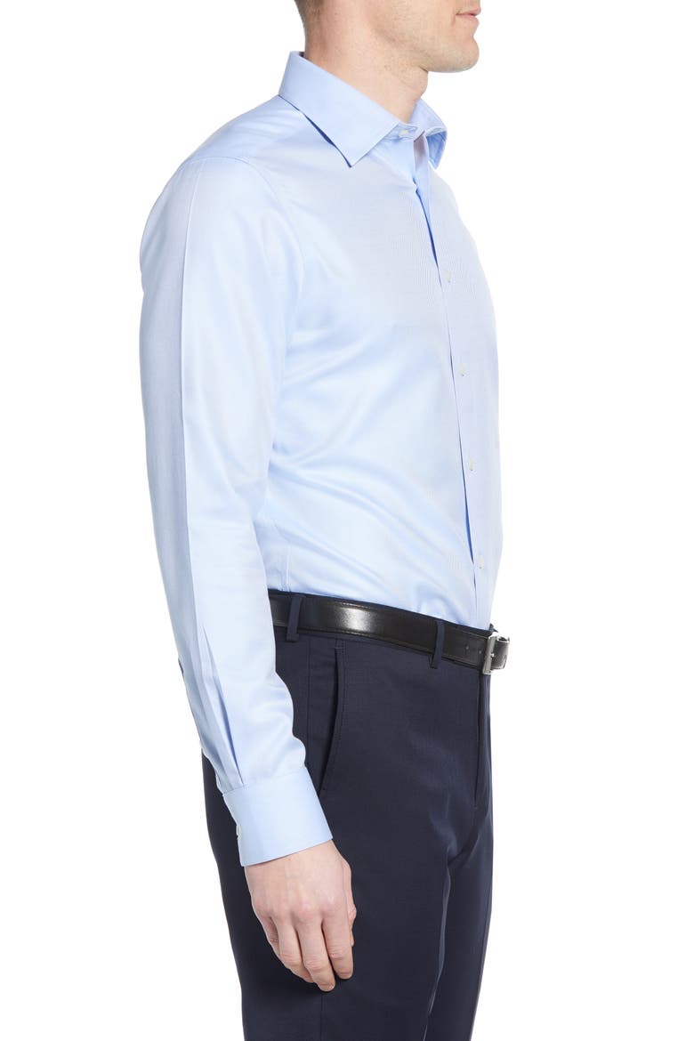 Luxury Non-Iron Trim Fit Solid Dress Shirt, Alternate, color, SKY