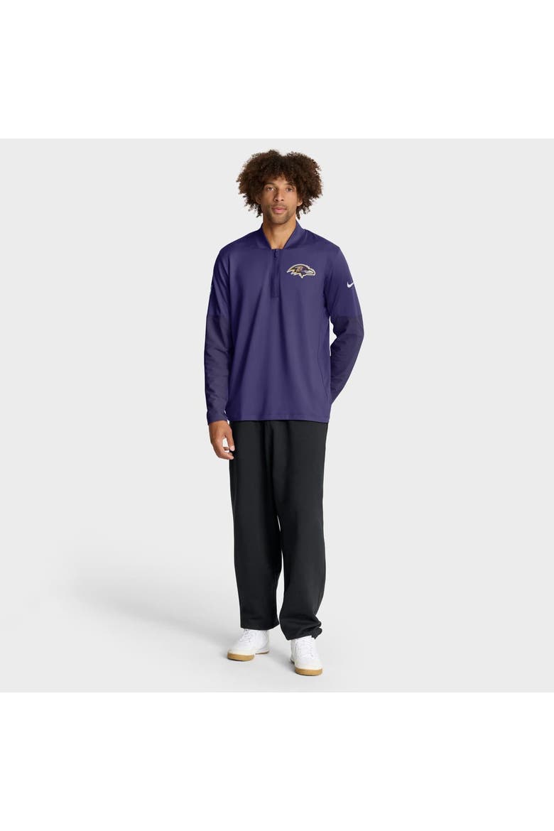 Men's Nike Purple Baltimore Ravens Sideline Dri-FIT Half-Zip Pullover, Alternate, color, Purple