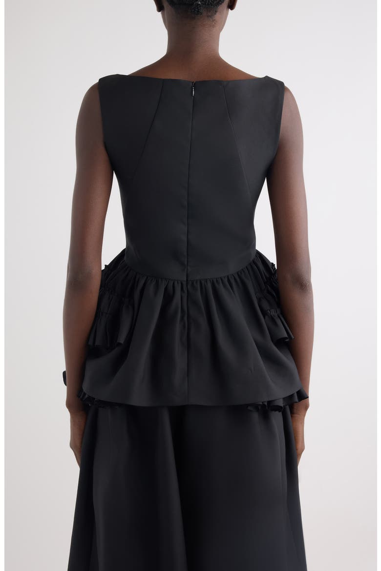 Casey Ruffle Wool & Silk Top, Alternate, color, BLACK