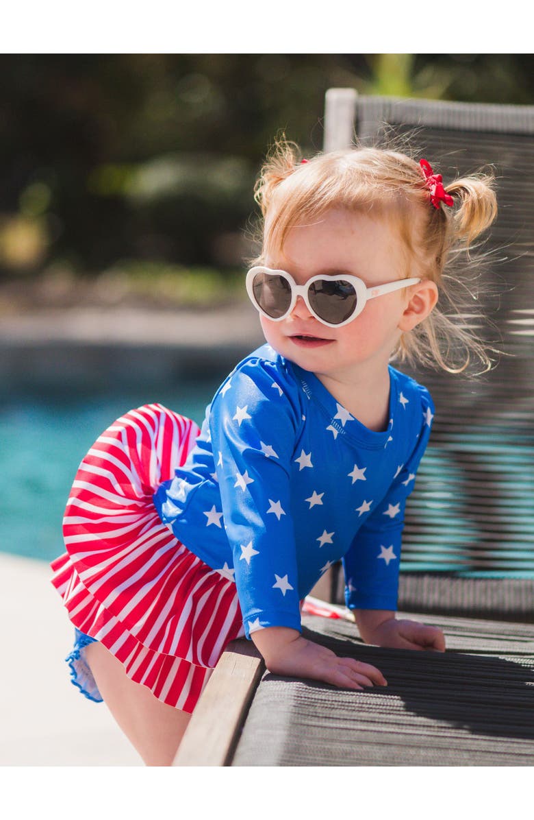 RuffleButts Baby Girls UPF50+ Long Sleeve Skirted One Piece Rash Guard, Alternate, color, 