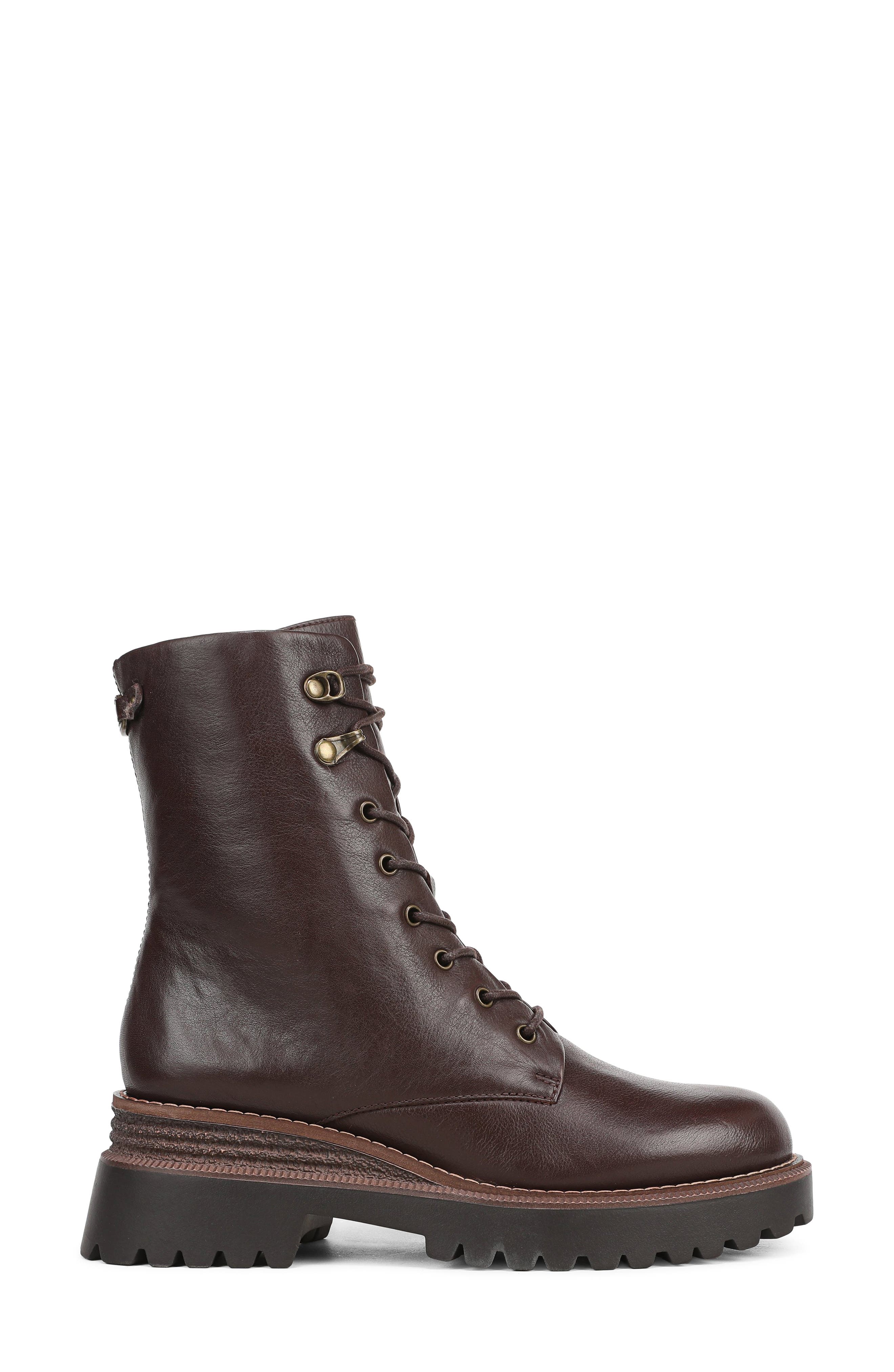 Gemma Leather Combat Boot, Alternate, color, SPICED PECAN